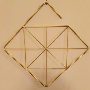 Geometric gold Brass metal hanging organizer